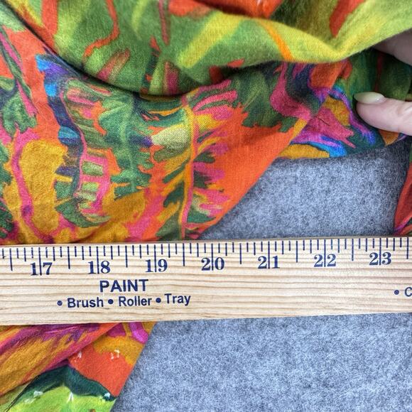 Farm Rio Womens Urgan Jungle Tie-Front Top Size M Colorful Tropical Resort Beach - Picture 15 of 16